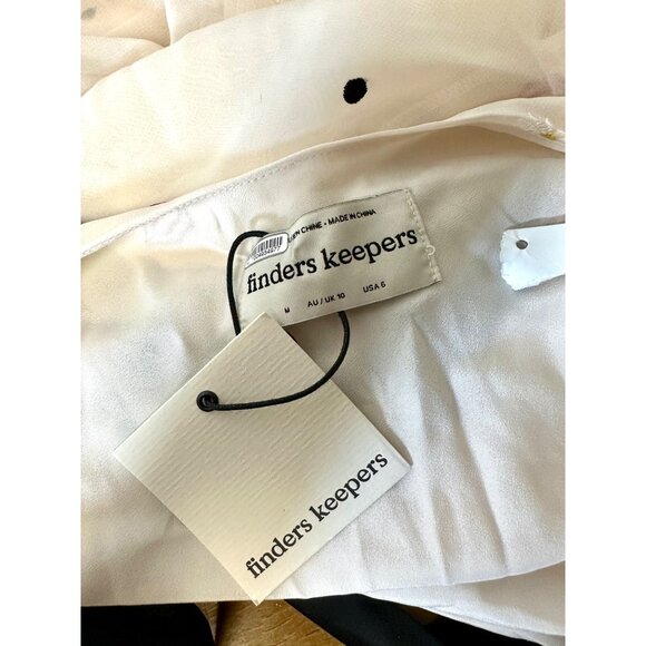 Finders Keepers Chi Chi Slip Dress M NWT Vanilla Daisy Lip Embroidered Mesh Maxi - Picture 8 of 11